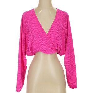 Good American Fuchsia Wrap Blouse